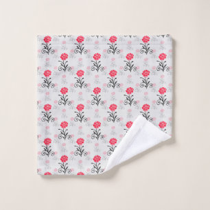 Rote Rose Blume Stalk-Muster Waschlappen