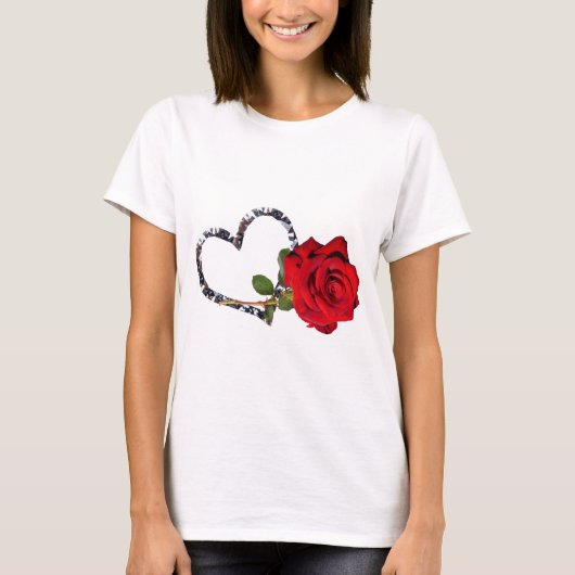 rote Rose Blume T-Shirt (Vorderseite)