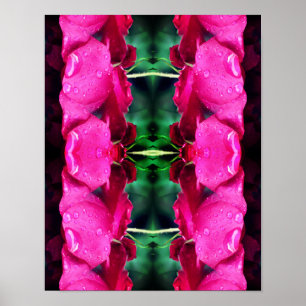 Rote Rose Blume und Seile Abstrakt Poster