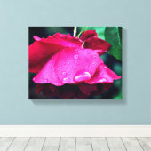 Rote Rose Blume und Seile Leinwanddruck (Insitu (Holzboden))