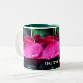 Rote Rose Blume und Seile Personalisiert Zweifarbige Tasse
