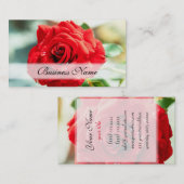 Rote Rose Blume Visitenkarte (Vorne/Hinten)