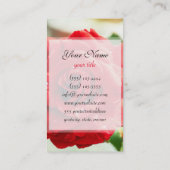 Rote Rose Blume Visitenkarte (Rückseite)