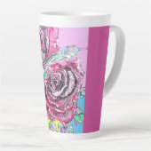 Rote Rose Blume Wasserfarben Frauen Name Milchtasse (Rechte Ecke)