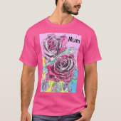 Rote Rose Blume Wasserfarben T-Shirt (Vorderseite)