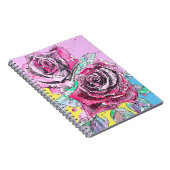 Rote Rose Blume Wasserfarbene Kunst Notizblock (Rechte Seite)