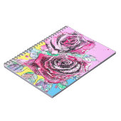 Rote Rose Blume Wasserfarbene Kunst Notizblock (Linke Seite)