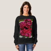 Rote Rose Blumen Frauen Sweatshirt (Vorne ganz)