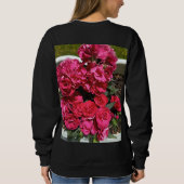 Rote Rose Blumen Frauen Sweatshirt (Rückseite)