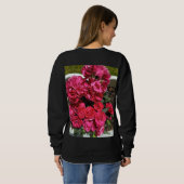 Rote Rose Blumen Frauen Sweatshirt (Schwarz voll)