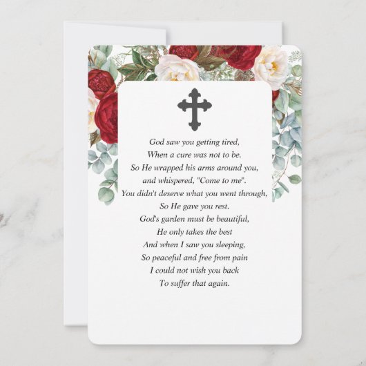 Rote Rose Blumenbeerenkarte Dankeskarte (Rückseite)