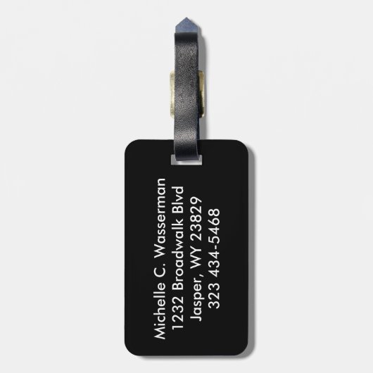 ⭐ Rote Rose Blumendesign | Monogramm Gepäckanhänger (Rückseite vertikal)