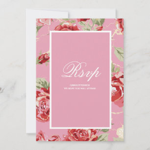 Rote Rose Blumendruck Save the Date RSVP-Karte Einladung