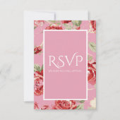 Rote Rose Blumendruck Save the Date RSVP-Karte RSVP Karte (Vorderseite)
