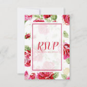 Rote Rose Blumendruck Save the Date RSVP-Karte RSVP Karte (Vorderseite)