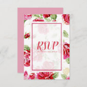 Rote Rose Blumendruck Save the Date RSVP-Karte RSVP Karte (Vorne/Hinten)