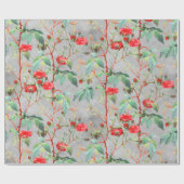 Rote Rose Blumengarten Vintag Geschenkpapier (Flach)