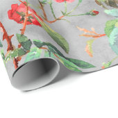 Rote Rose Blumengarten Vintag Geschenkpapier (Rolleneckpunkt)