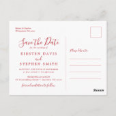 Rote Rose Blumengoldfall Save the Date Postkarte (Rückseite)