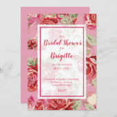 Rote Rose Blumenklassik Brautparty annou Ankündigung (Vorne/Hinten)