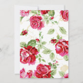 Rote Rose Blumenklassik Brautparty annou Ankündigung (Rückseite)