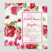 Rote Rose Blumenklassik Brautparty annou Ankündigung (Vorne/Hinten)