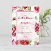 Rote Rose Blumenklassiker Brautparty Ankündigung (Stehend Vorderseite)