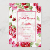 Rote Rose Blumenklassiker Brautparty Ankündigung (Vorne/Hinten)