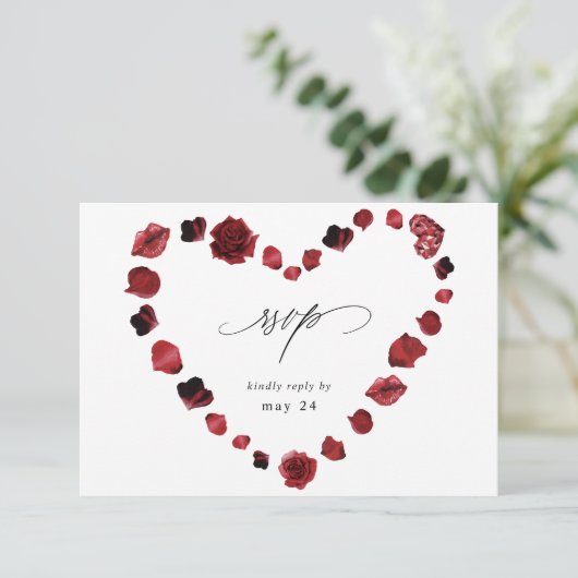 Rote Rose Blumenkohl & Lippen UAWG RSVP Karte (Stehend Vorderseite)