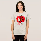 Rote Rose Blumenkunst Tri-Blend Shirt (Vorderseite voll)