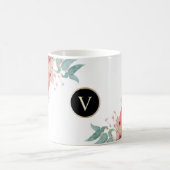 rote Rose Blumenmonogramm Kaffeetasse (Mittel)