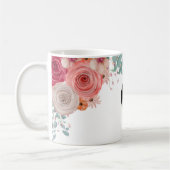 rote Rose Blumenmonogramm Kaffeetasse (Links)