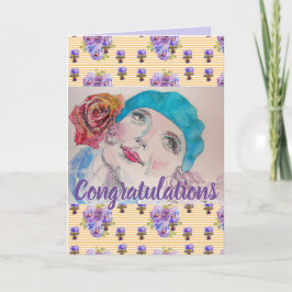 Rote Rose Blumenmuster Kunstkarte Karte