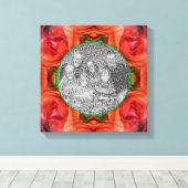 Rote Rose Blumenrahmen Erstellen Sie Ihr eigenes F Leinwanddruck (Insitu (Holzboden))