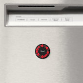 Rote Rose Blumenreath im Schwarzen Hintergrund Magnet (In Situ (Geschirrspüler))