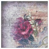 Rote Rose Blumenschere Muster Stoff (Nahaufnahme)