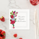 Rote Rose Blumenstrauß Hochzeit Serviette (Beispiel)