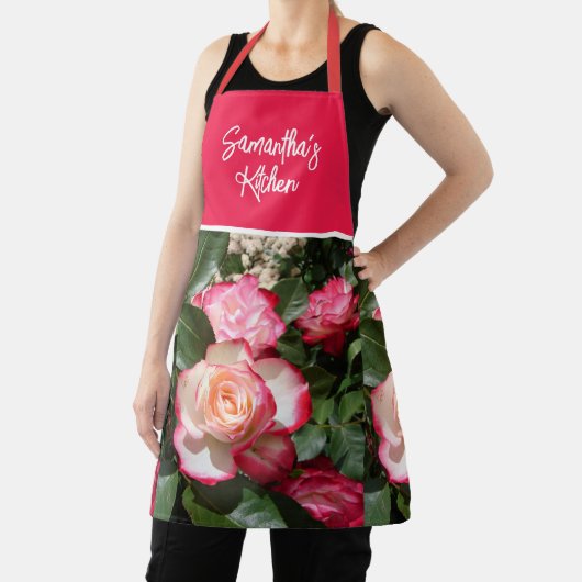 Rote Rose Blüten und Weiße Rosen Ma Kitchen Schürze (InSitu)