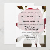 Rote Rose Botanische Hochzeit Moderne Einladung (Vorne/Hinten)