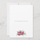 rote Rose Bouquet Aquarell Hochzeit Einladung 2 (Rückseite)