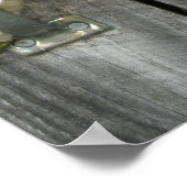 Rote Rose Bouquet & Barnwood Poster (Ecke)