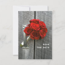 Rote Rose Bouquet & Barnwood Wedding retten das Da