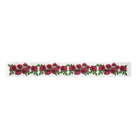 Rote Rose Bouquet Blume Satinband (Vorderseite)