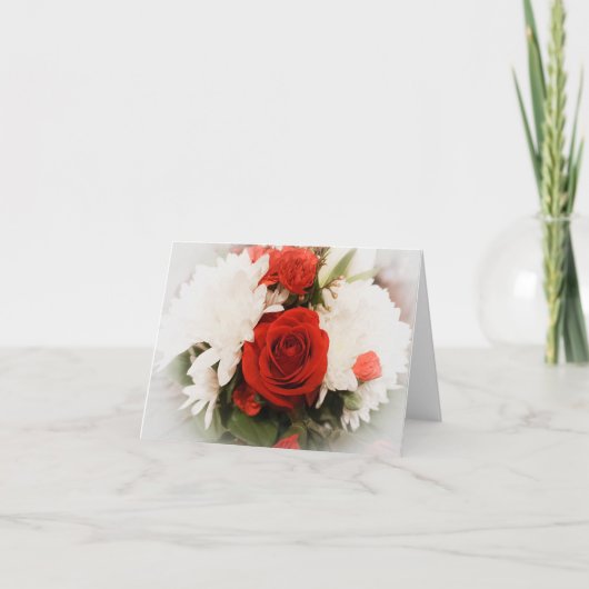 Rote Rose Bouquet Feiertagskarte (Vorderseite)