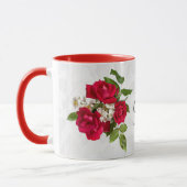 Rote Rose Bouquet Floral Fotografie Tasse (Links)
