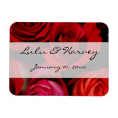 Rote Rose Bouquet Personal Wedding Magnet (Horizontal)