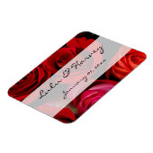 Rote Rose Bouquet Personal Wedding Magnet (Linke Seite)