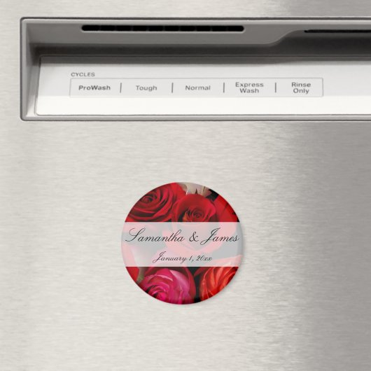 Rote Rose Bouquet Personal Wedding Magnet (In Situ (Geschirrspüler))