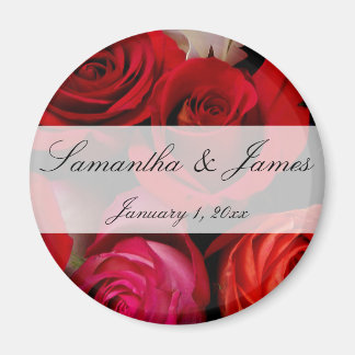 Rote Rose Bouquet Personal Wedding Magnet