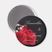 Rote Rose Bouquet Personal Wedding Magnet (Vorderseite/Rückseite)